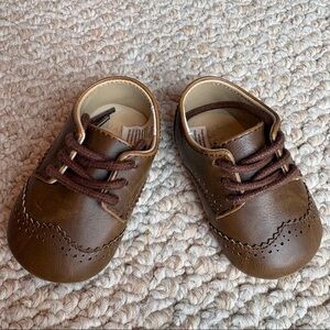 Janie And Jack, Baby Boy, Brown Dress Shoes Size 0 To 3 Months Mos 0-3